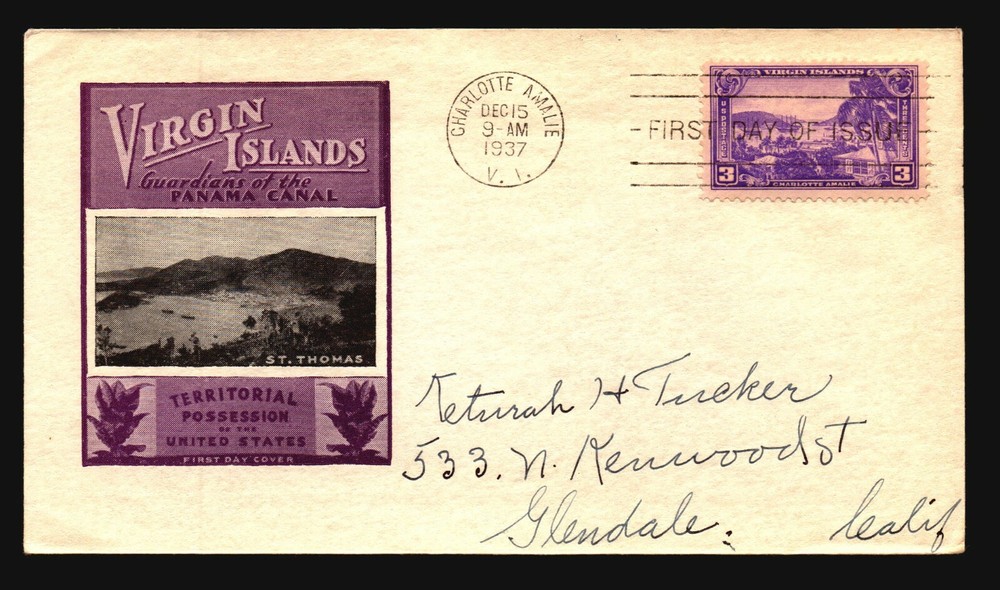 US SC# 802 FDC / IOOR St. Thomas Cachet - L1870