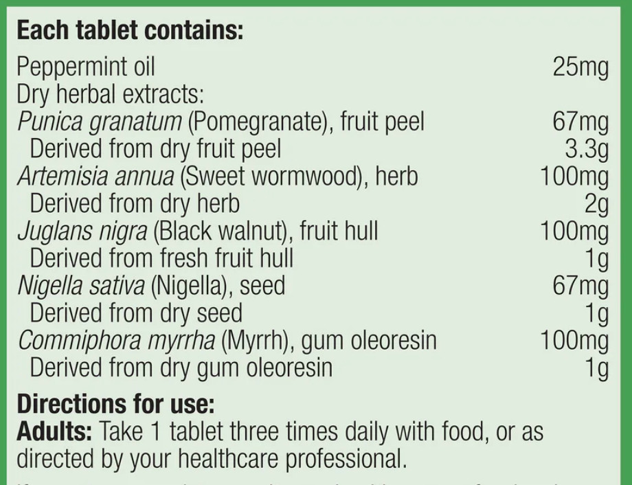 Metagenics Parex 50 tablets