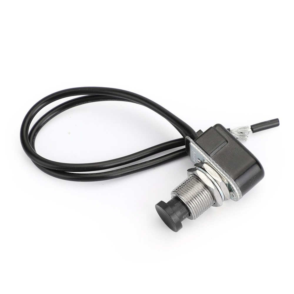 🔥1x Normally Open Momentary Self-resetting Push Button Reset Switch w/Wire BLK