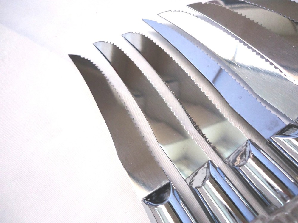CRYSTAL HANDLE STAINLESS STEAK KNIFE 8-PIECES