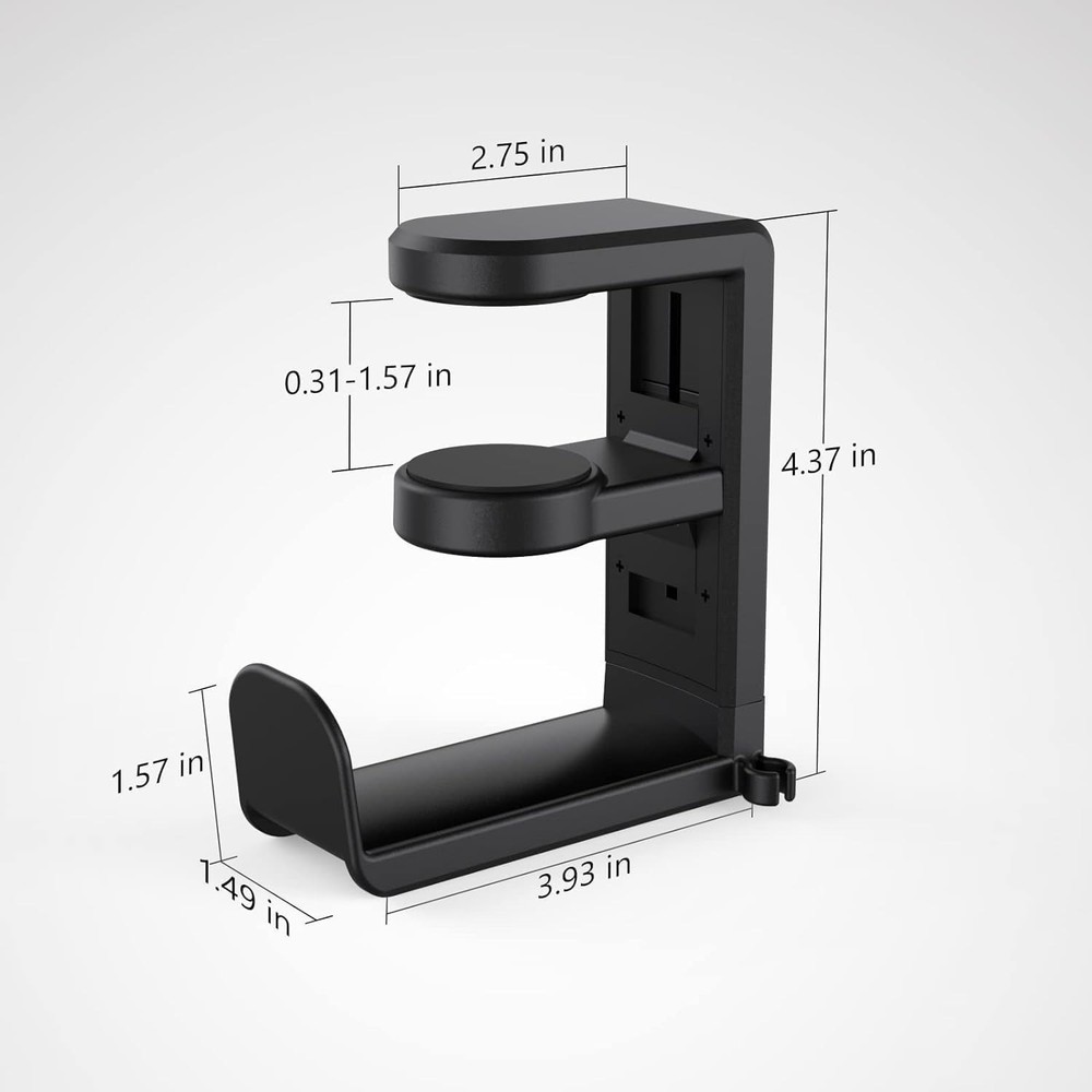 Rotating Headphone Stand PC Gaming Headset Holder Adjustable Clamp-on Under