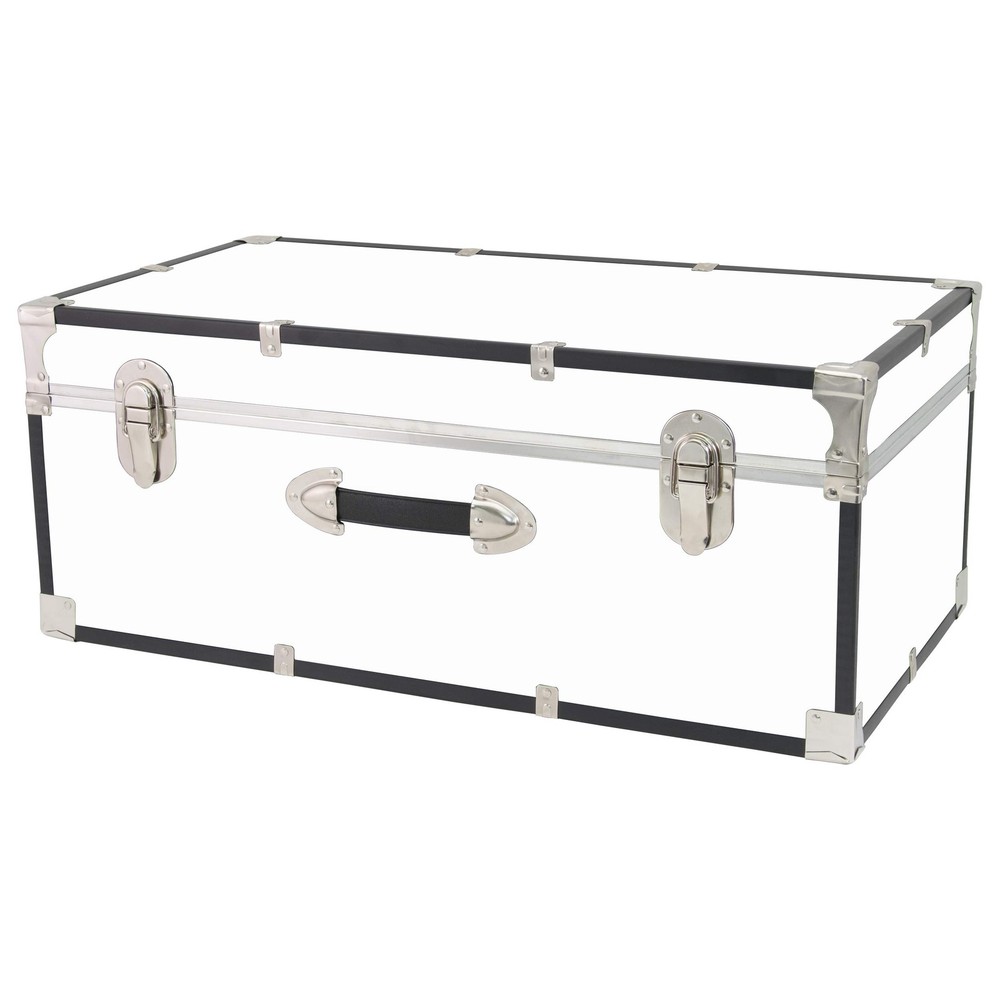 Seward Trunk Basic 30In White Storage Chest with Latches