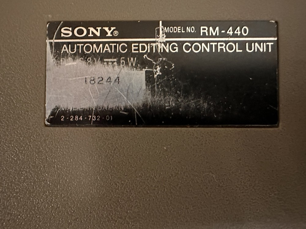 SONY Model RM-440 - Professional Video Automatic Editing Control Unit