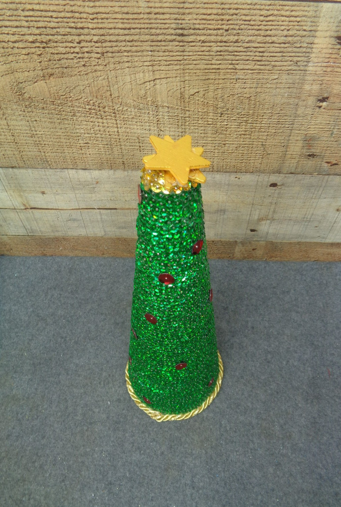 Shiny Sequin Green Christmas Tree 12"