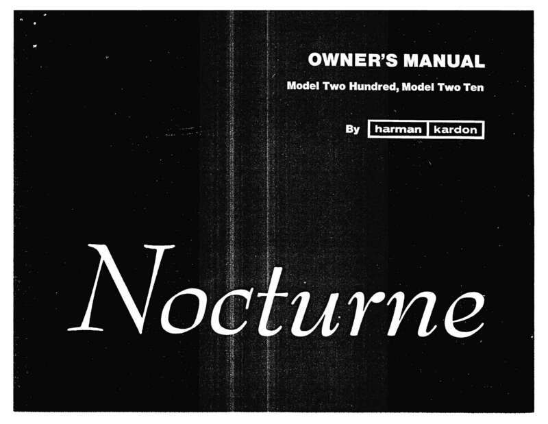 Harman Kardon 200 Amplifier Owners Manual