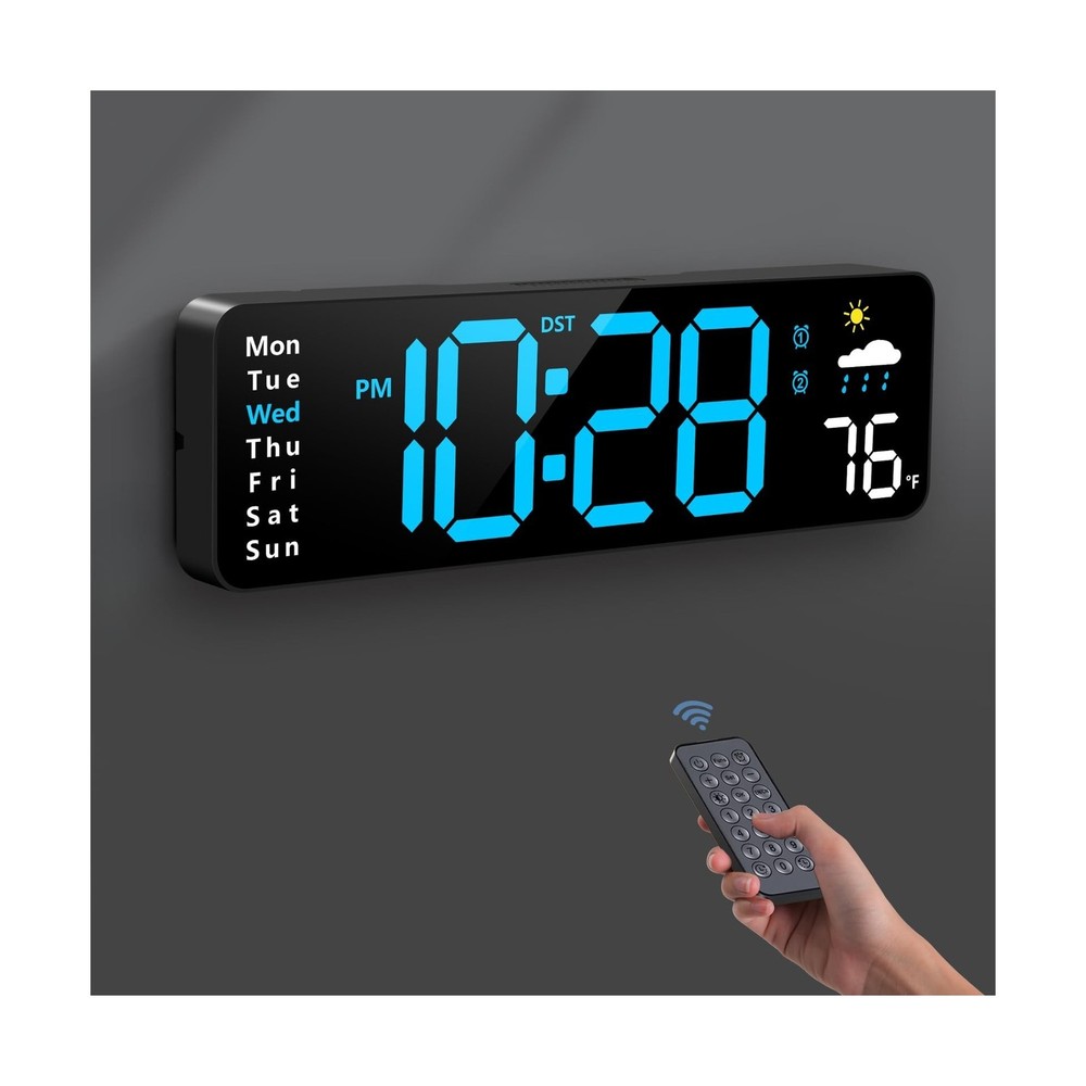 Digital Wall Clock, Digital Clock Large Display with Remote Control... Fast Ship