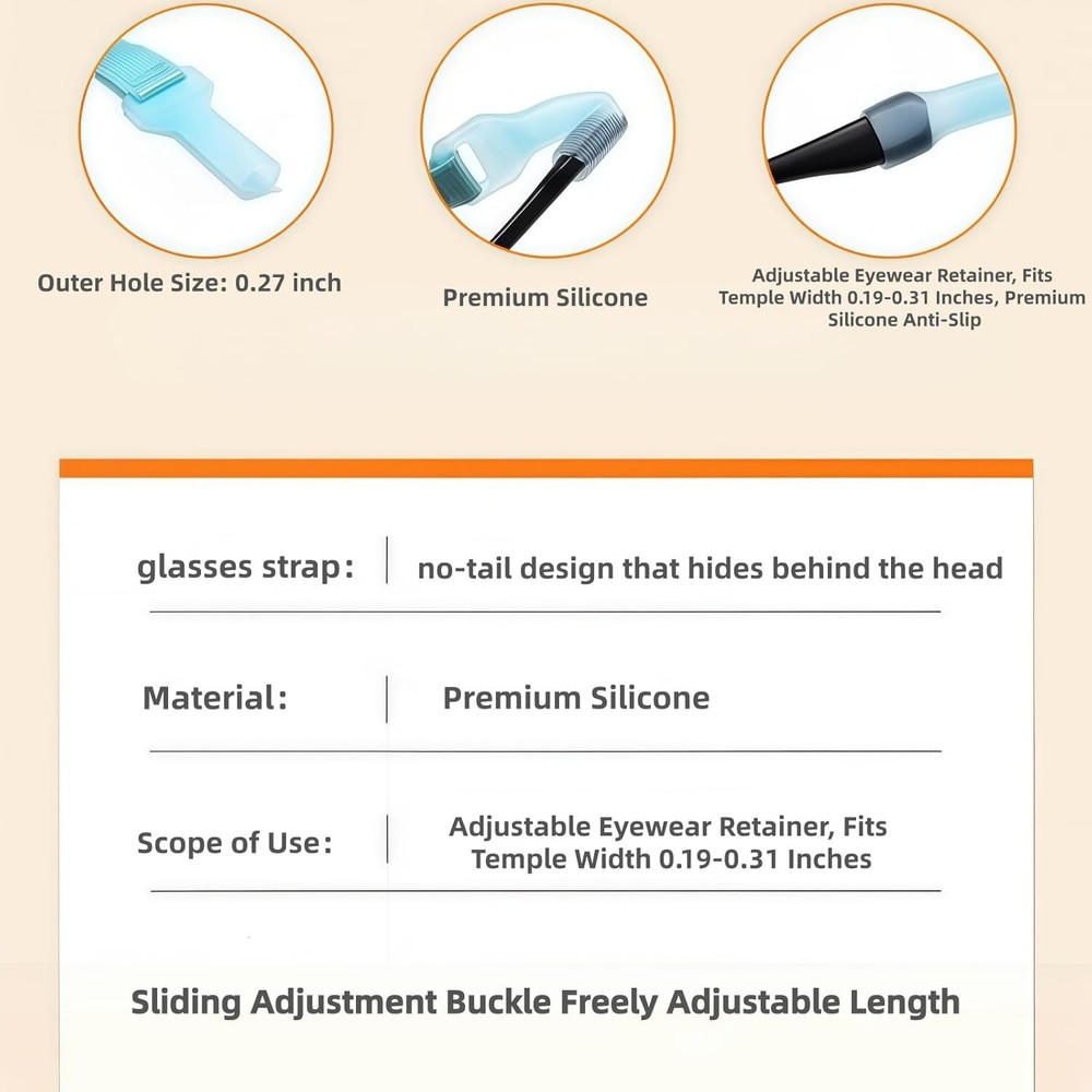 Adjustable Elastic Eyeglasses Strap Eyewear Retainers For Reading Glasses, Myopi