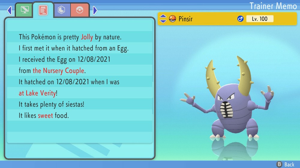 Shiny Pinsir 6IVs Pokemon BDSP