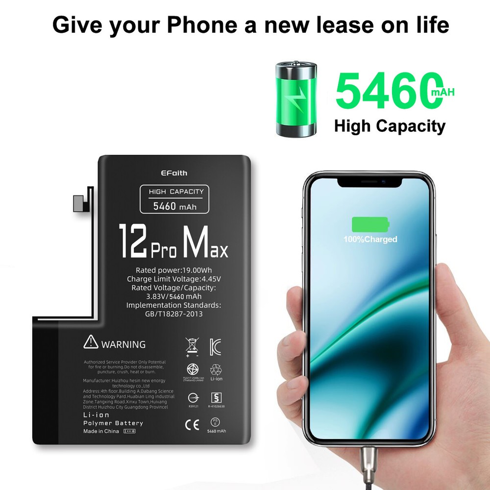 5460mAh OEM Internal Replacement Battery For iPhone 12 Pro Max Premium Quality