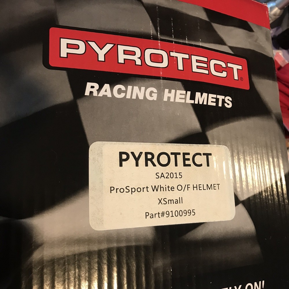 Pyrotect SA2015 Open Face Racing Helmet XS White Composite DOT w/ Box EUC