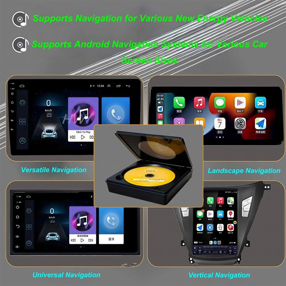 [Upgraded Version for More Cars] External Universal CD Player Black