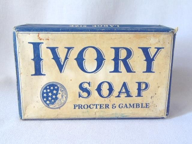 1940 PROCTER & GAMBLE Laundry IVORY Soap Bar, Orig. Wrapper, Large Size