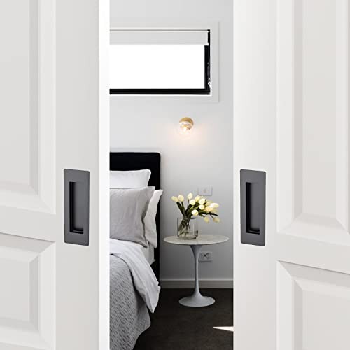 Ravinte Black Sliding Closet Door Handles, Flush Pulls, Recessed Finger Pulls