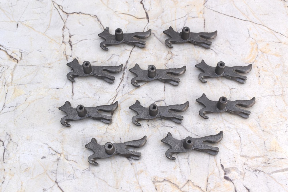 Cast iron Fox Shape cabinet drawer door knobs Vintage handles pull 10pcs