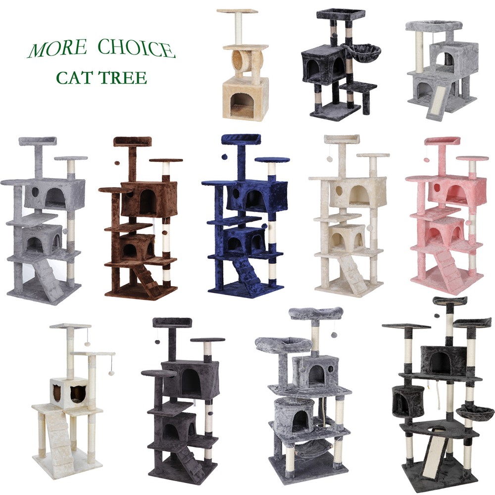 Multiple Sizes Cat Tree Tower Scratching Post Cat Activity Center Condo Tower