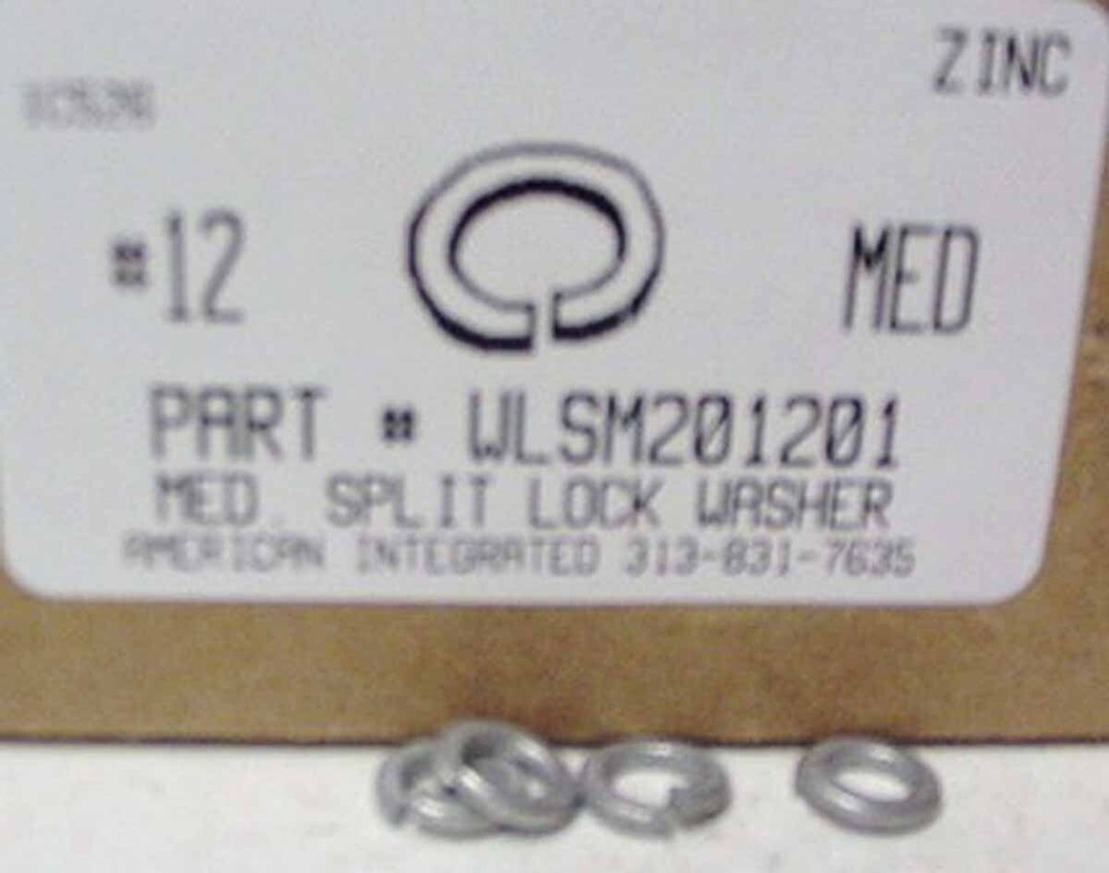 #12 Split Lock Washers Steel Zinc Plated (500)