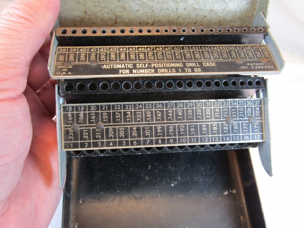 Vintage Craftsman Automatic Self Positioning Drill Case Index - No drill bits