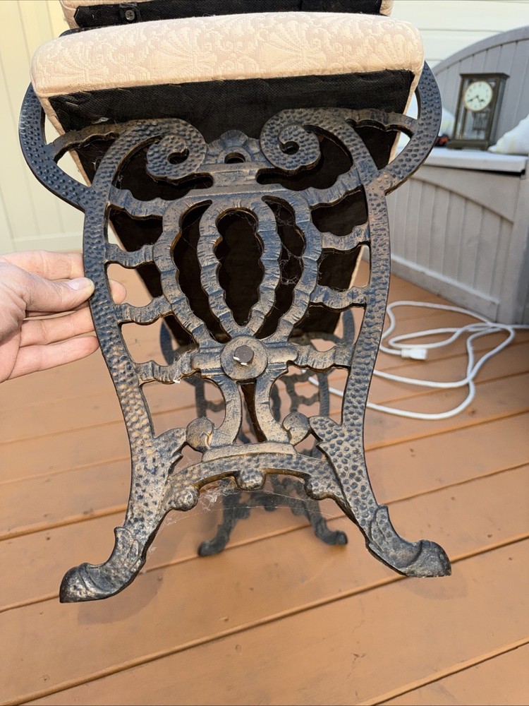 Antique Victorian Cast Iron Piano Bench Vanity Stool Needs Cleaning