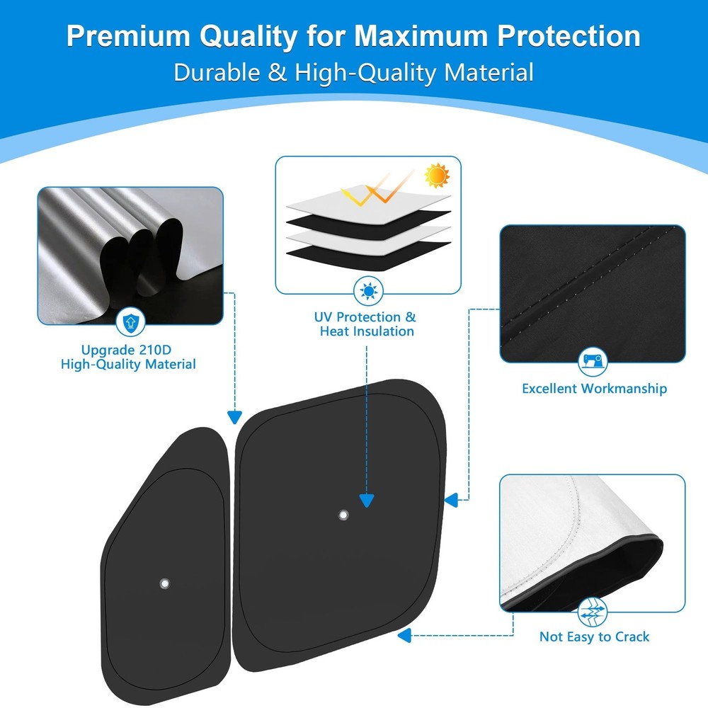 Front Windshield ＆ Side Window Sun Shade for 2014-2025 Dodge RAM Pr... Fa
