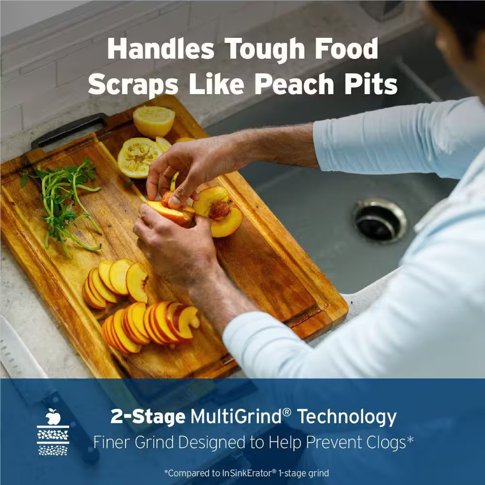 Power .75HP, 3/4 HP Garbage Disposal, EZ Connect Continuous Feed Food Waste Disp