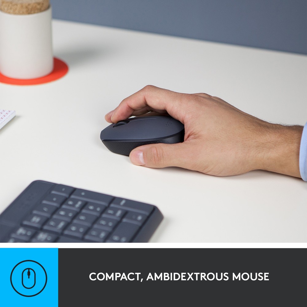 Logitech - MK235 Wireless Keyboard and Optical Mouse Bundle for PC - Black