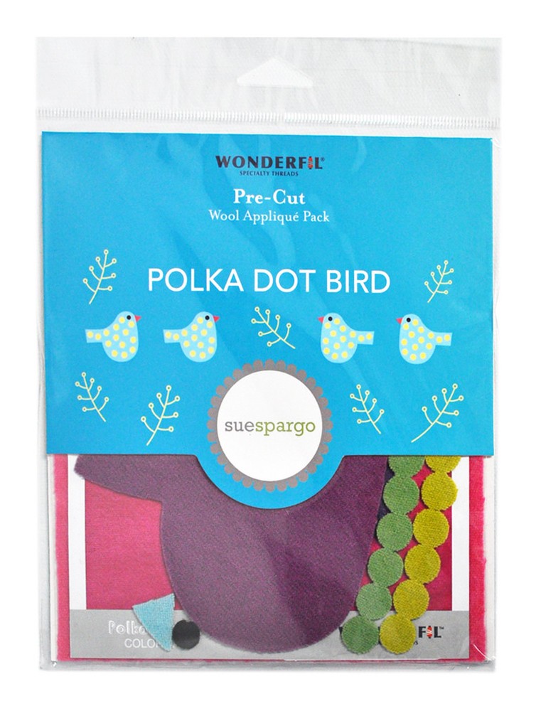 Sue Spargo Pre-Cut Wool Applique Pack- Polka Dot Bird