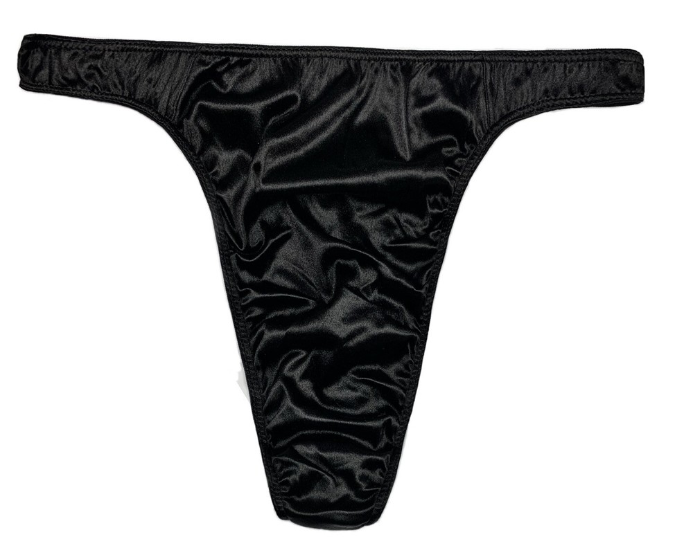Second Skin Satin Thong Black 2XL
