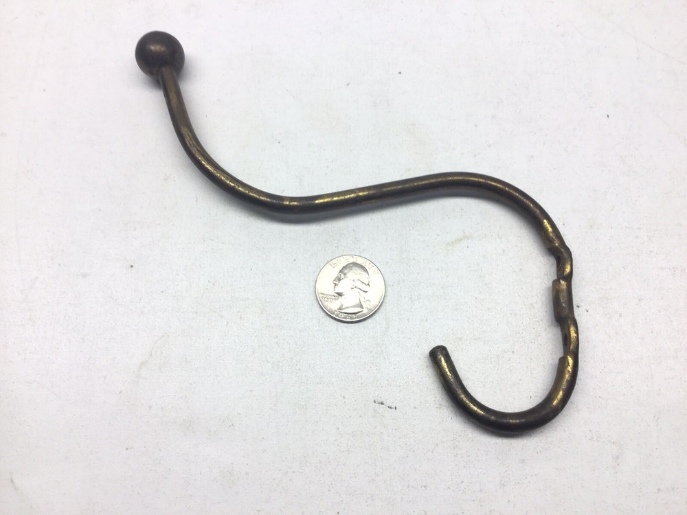 Antique Brass Plated Hall Tree Hat Rack Clothes Tree Hook