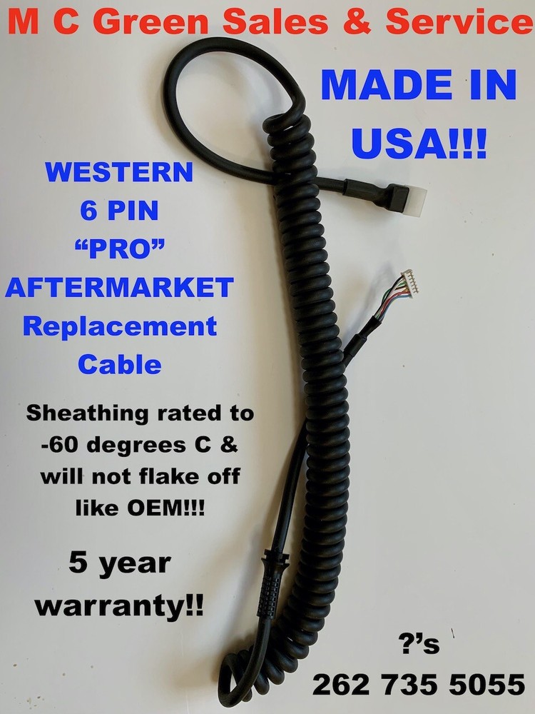 USA WESTERN CAB COMMAND SNOW PLOW 6 PIN STRAIGHT BLADE HANDHELD CONTROLLER CORD