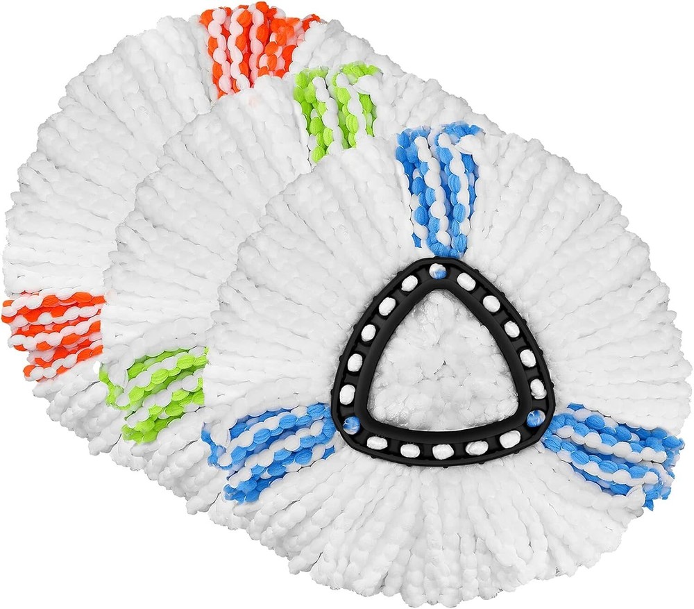3 Pack Mop Replacement Heads Compatible with Spin Mop, Microfiber Spin Mop Head