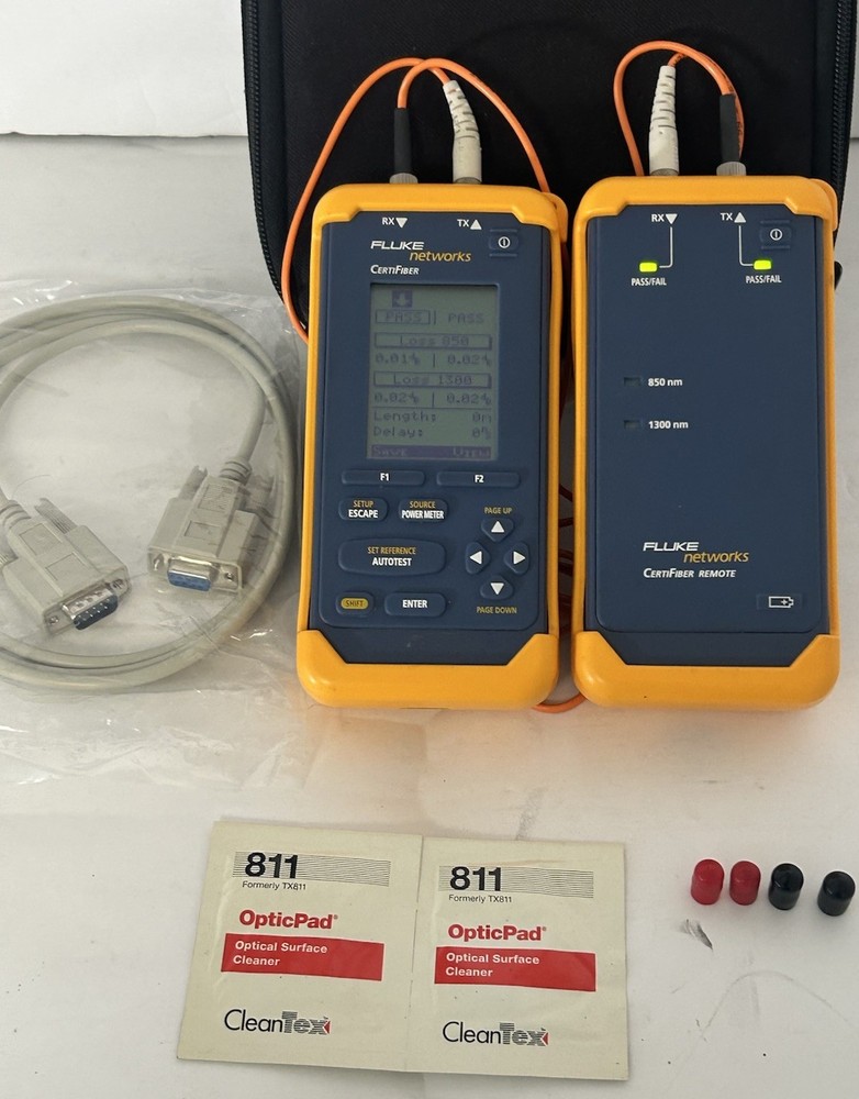 Fluke Networks Certifiber Advanced Multimode Fiber Optic Certification Tool-Case