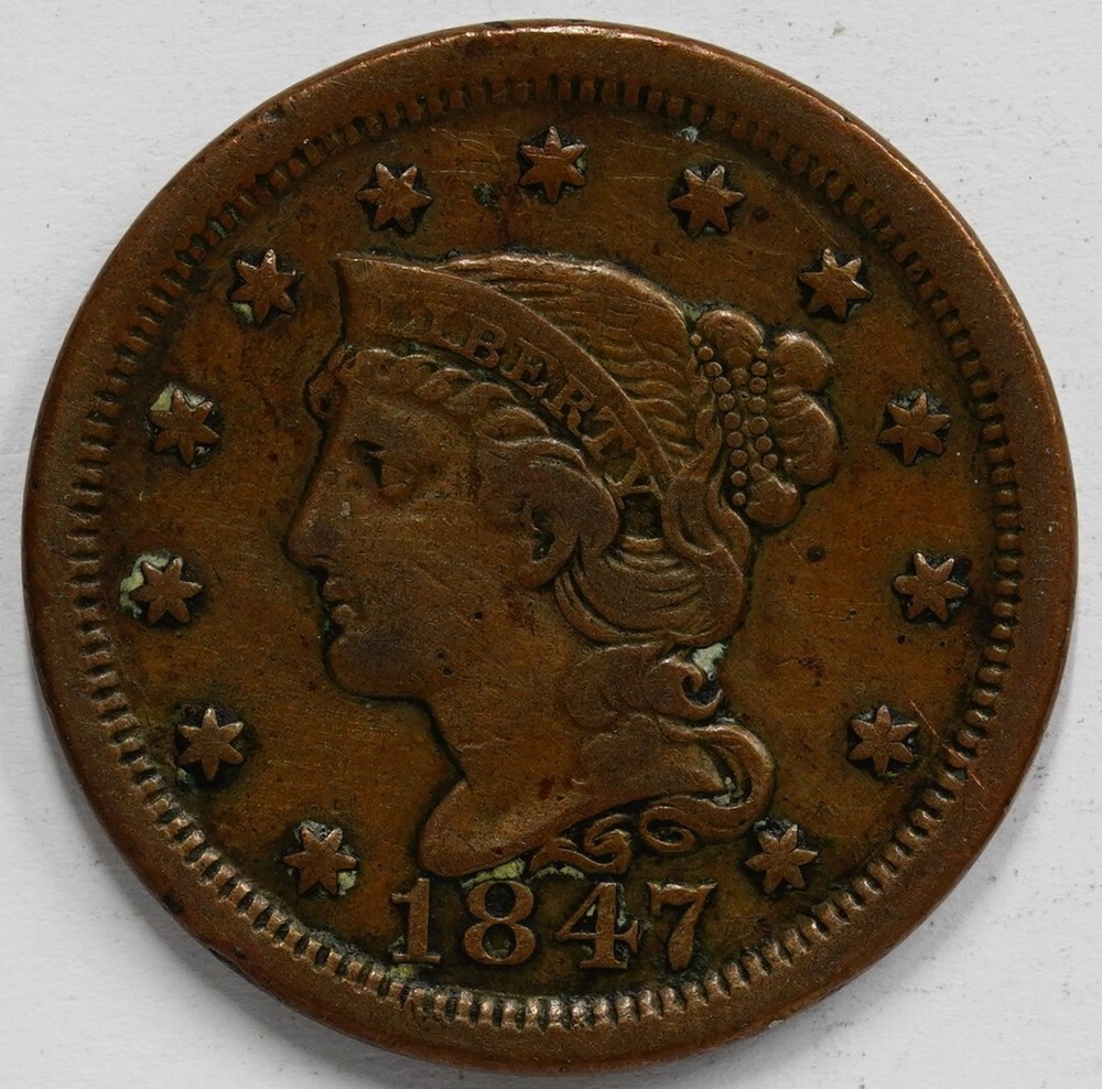 1847 Coronet Head Large Cent