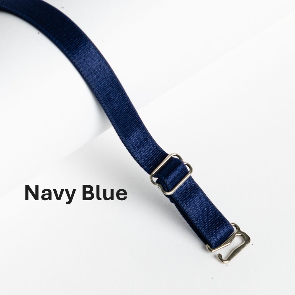 NAVY BLUE REPLACEMENT BRA STRAPS - ADJUSTABLE - 1CM WIDE