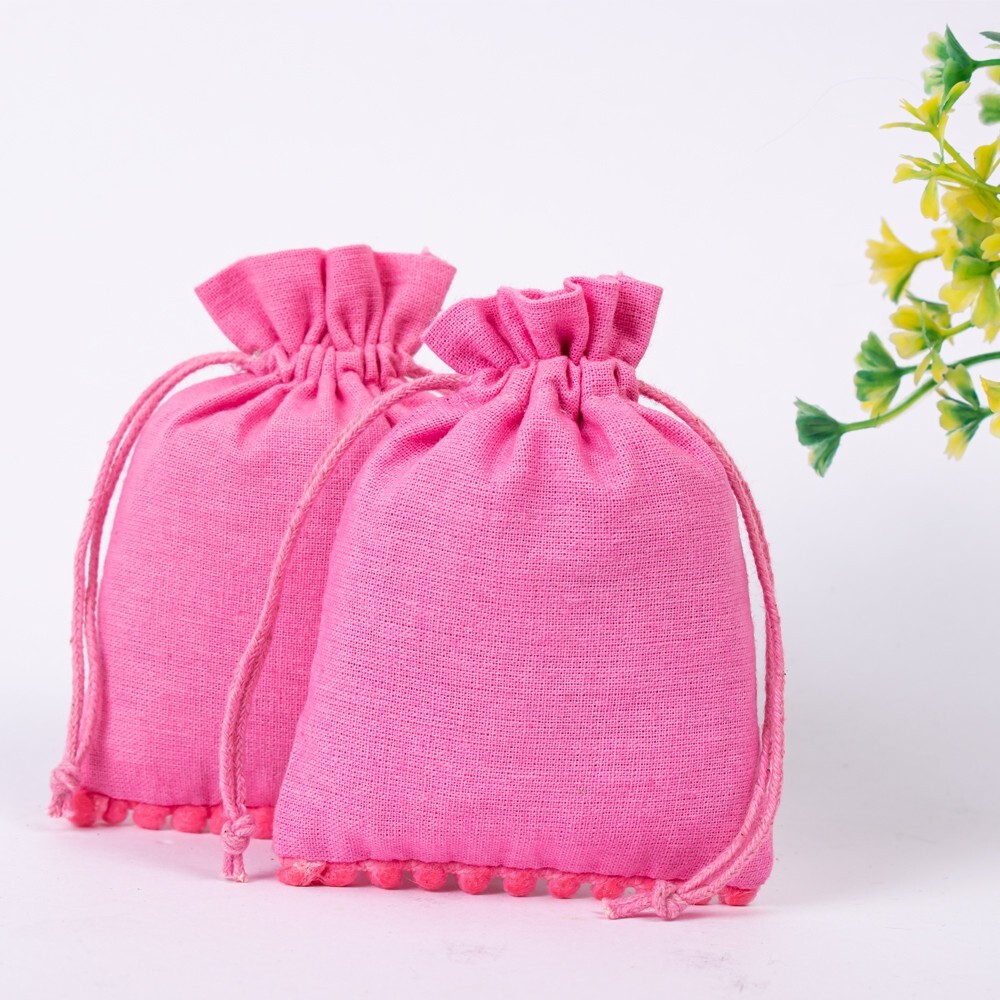 50 PCS Personalized Packaging Bag Light Pink Color Drawstring Bag 3x4 Inch