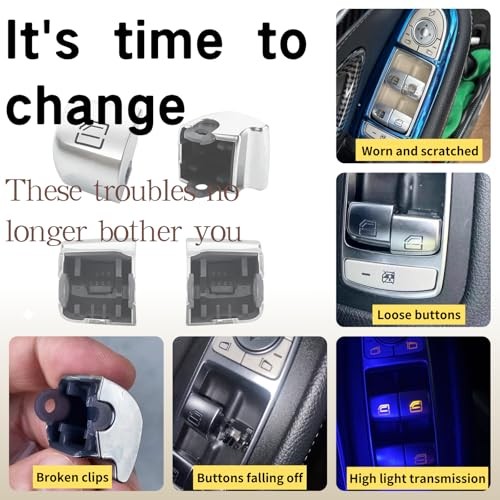 Window Switch Button Covers for Mercedes Benz C E GLC Passenger Side Button