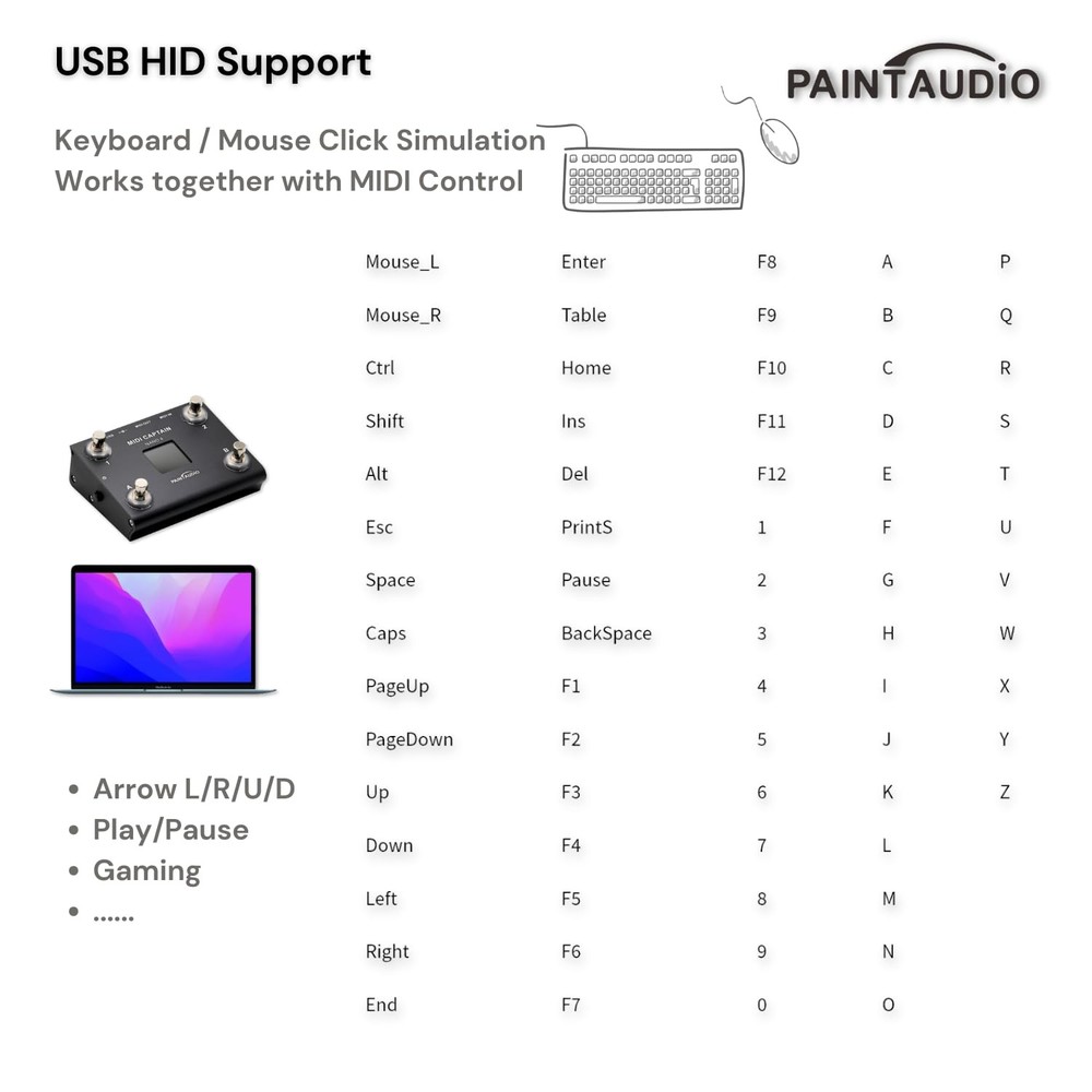 Paint Audio MIDI Captain NANO 4 Foot Controller Multi-Effects Keyboards Synth...