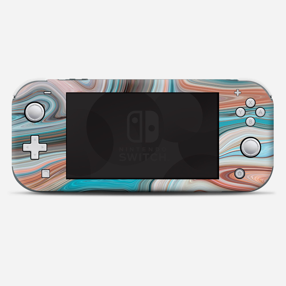 Skins Decals wrap for Nintendo Switch Lite - Teal Blue Brown Geode Stone Marble