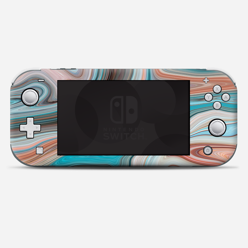 Skins Decals wrap for Nintendo Switch Lite - Teal Blue Brown Geode Stone Marble