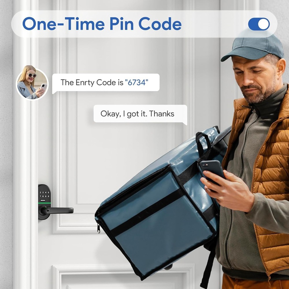 Door Lock with Handle: Keyless Entry Smart Lock for Front Door