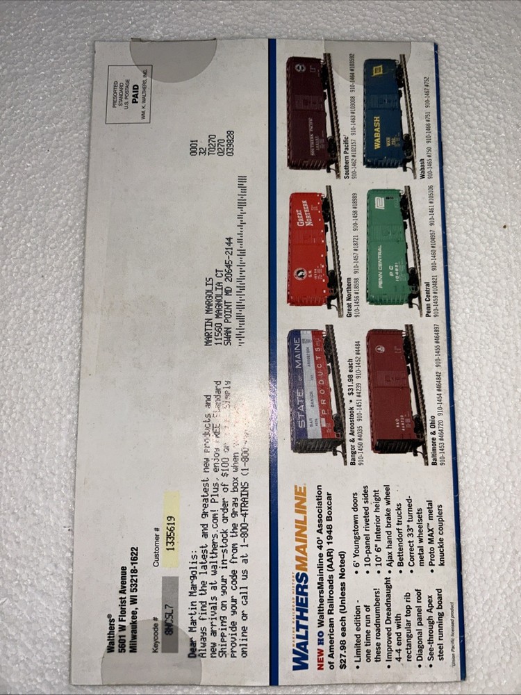 Lot Of 5 Walthers Flyer Reference Catalogs 2016-2019