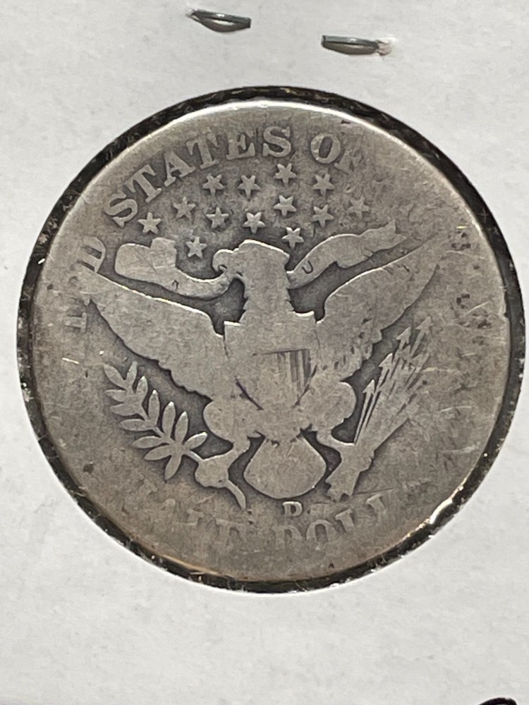 1911D Barber 90% Silver Half Dollar GOOD #97.