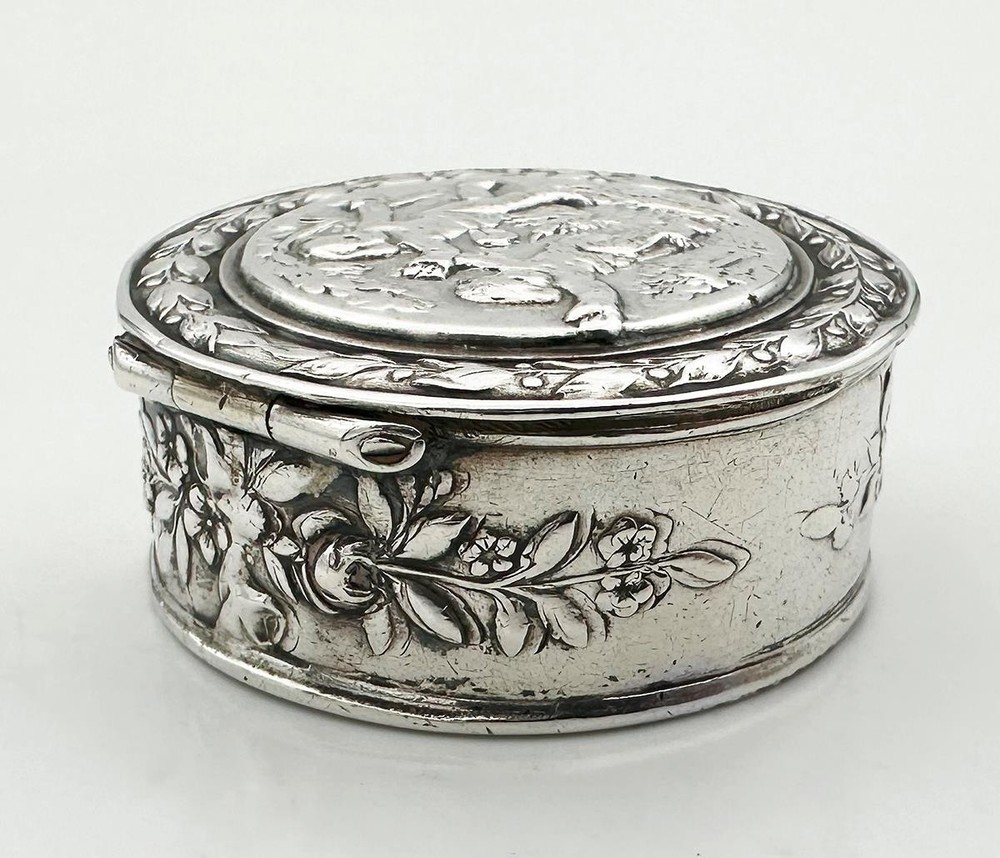 ANTIQUE AUSTRO-HUNGARIAN SILVER CHERUBS BOX 1806
