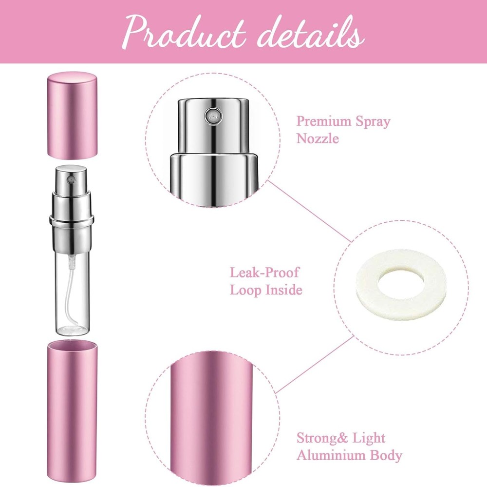 Zonon 56 Pieces 5ml Refillable Perfume Atomizer Mini Refillable Spray Perfume Bo