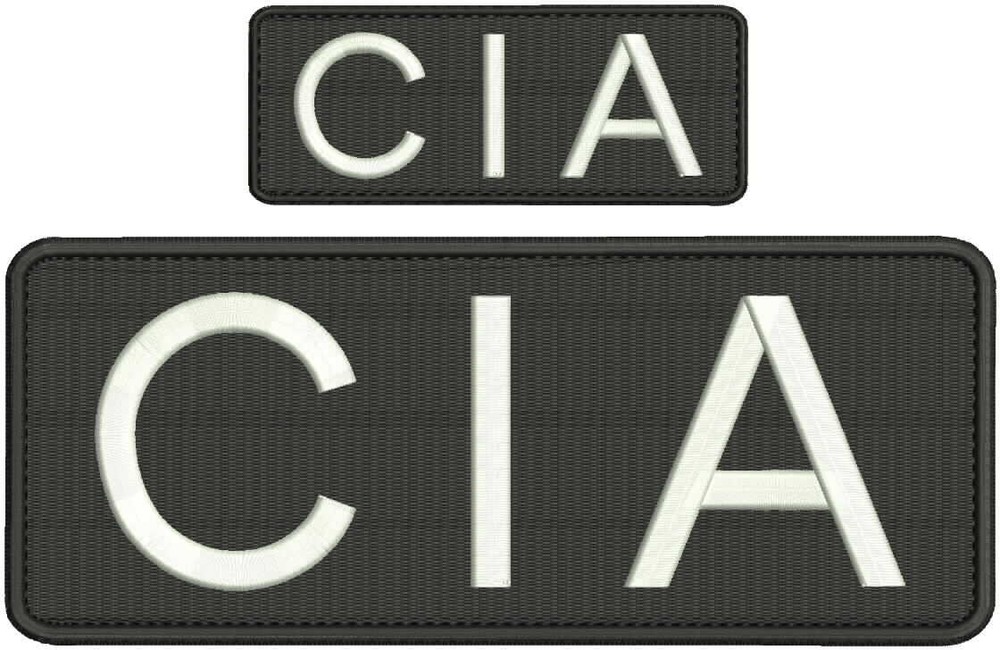CIA  embroidery patch 4x10 and 2x5 white hook