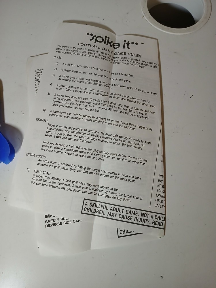 OPEN BOX Regent Spike It Football Dart Game - READ
