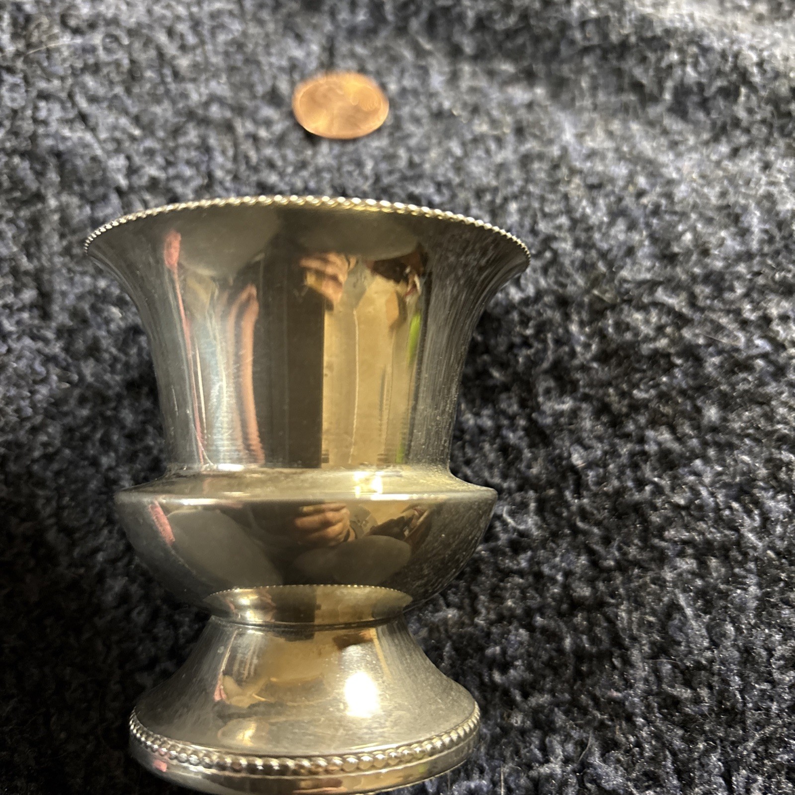 QUEENS ART Vintage. Pewter Silver Plated Toothpick Holder Made In England