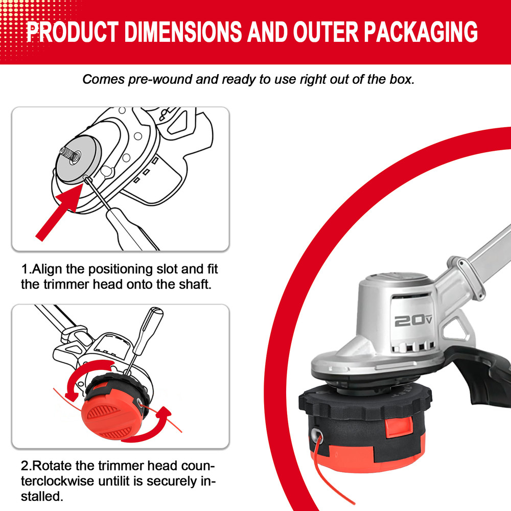 2PCS String Trimmer Head Fits Milwaukee M18 Easy load String Trimmers Weed Eater