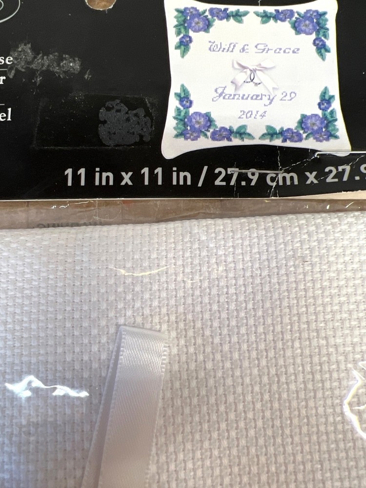 Loops & Threads Ring Bearer Pillowcase Aida Cloth For Needlework Pattern Include