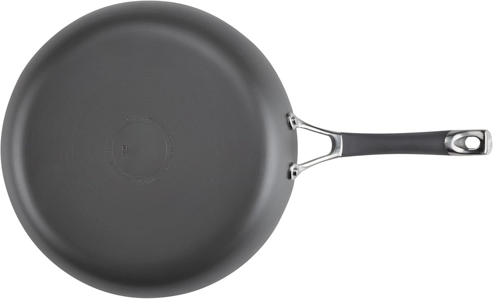 Deep Hard Anodized Non-Stick Pan with Lid - 12 inch, Gray