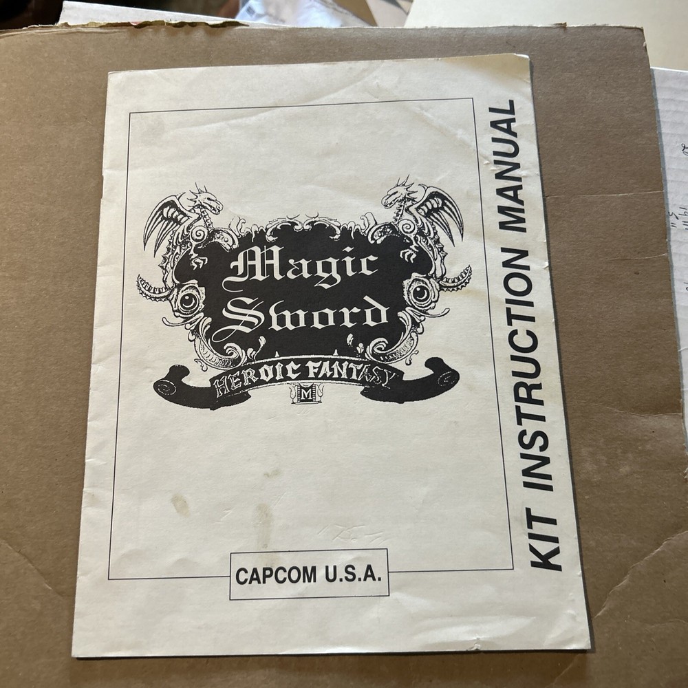 Original Magic Sword Capcom Arcade Video Game owners manual